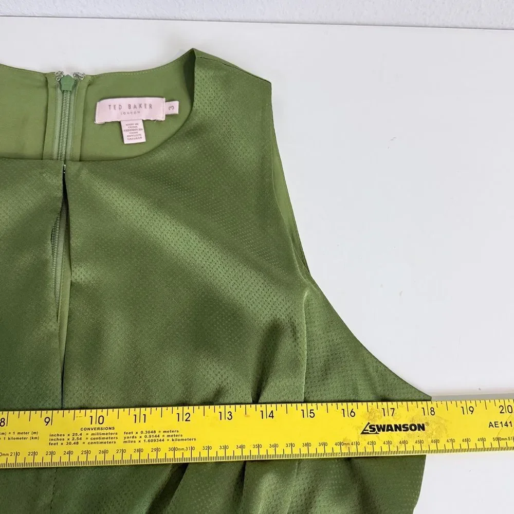 Ted Baker London Poshan Sage Green Keyhole Midi Dress Ted 3, US 8